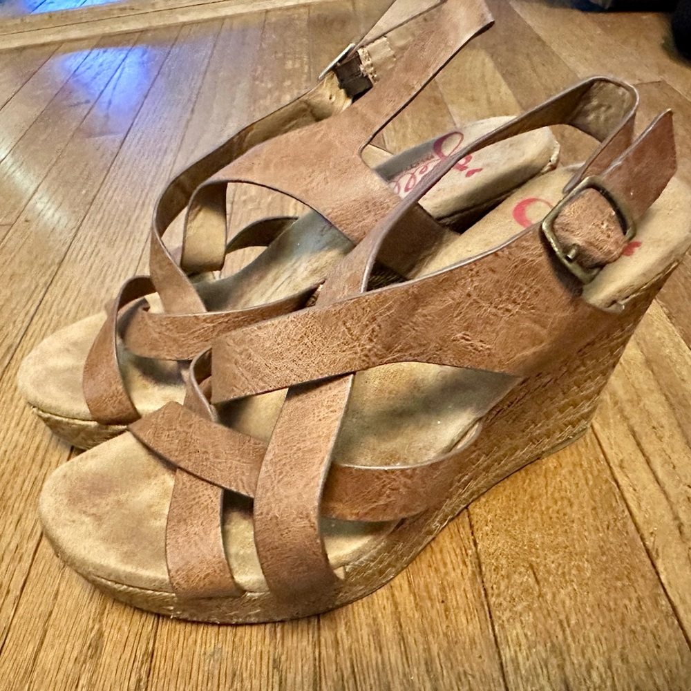 Jellypop Brown Wedge Sandals